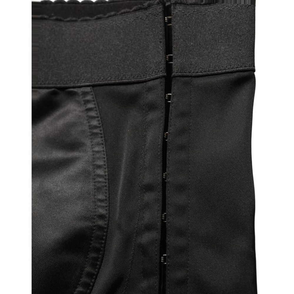 Dolce & Gabbana Black Nylon HighWaist Elastic Waistband Women's Shorts